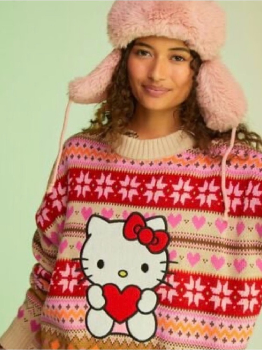 Forever 21 Hello Kitty Fair Isle Sweater, S